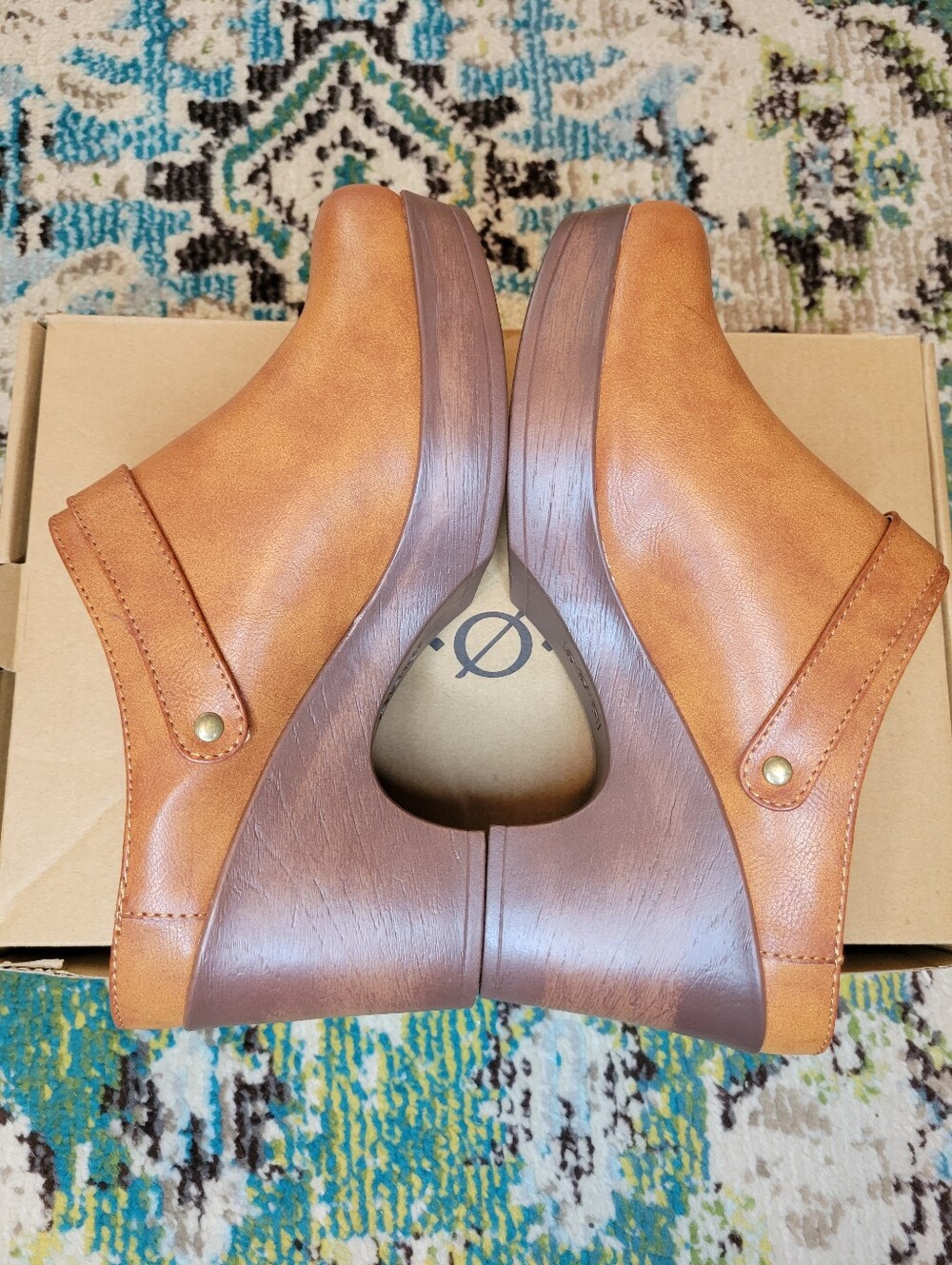 B.O.C Adel Tan Vintage Inspired Platform Chunky Clog Heel, Size Womens 9.5 - Picture 6 of 8